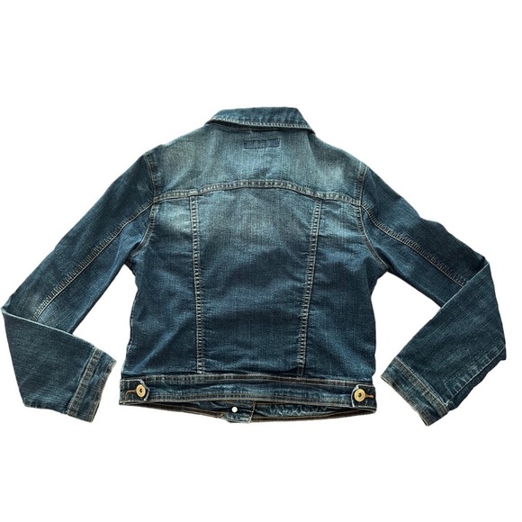 Seductions DENIM cropped Jean Jacket. Streetwear Gold decorative studs. Medium - Picture 9 of 14